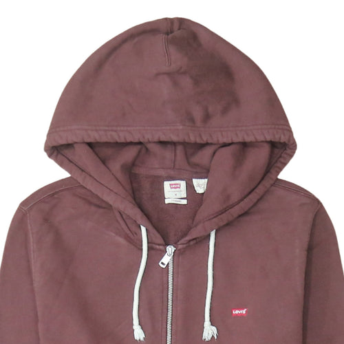 Levi's Men's Brown Full Zip Hoodie Medium Lightweight Cotton Blend