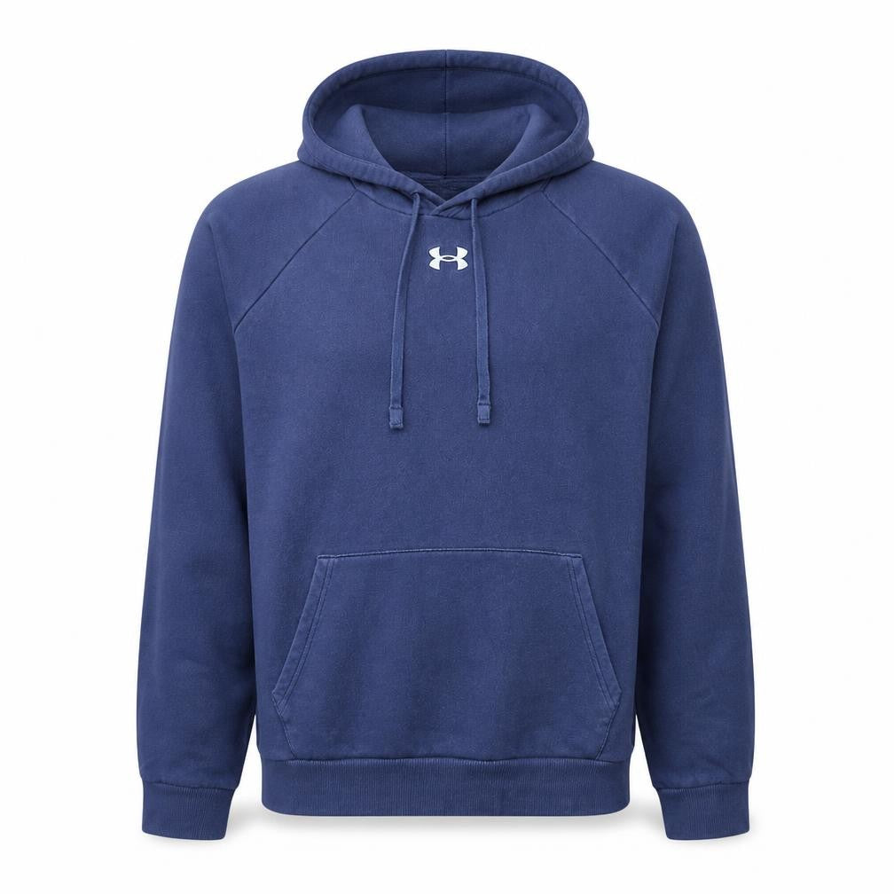 Front view of Under Armour Men's Blue XL Pullover Hoodie Fleece Sweatshirt