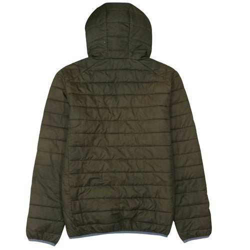 Ellesse Mens Green Puffer Jacket L Hooded Quilted Full Zip Casual