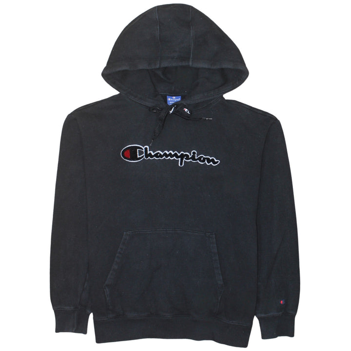 Champion Men's Black Medium Pullover Hoodie with Embroidered Logo