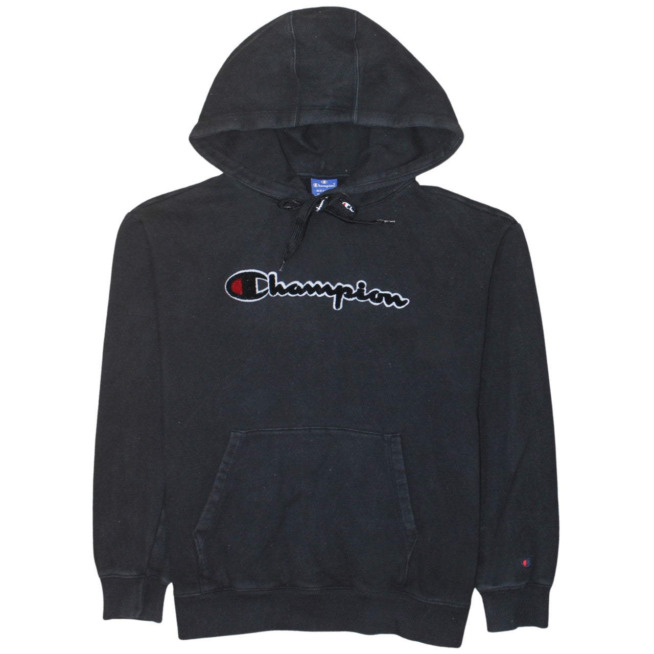 Champion Men's Black Medium Pullover Hoodie with Embroidered Logo