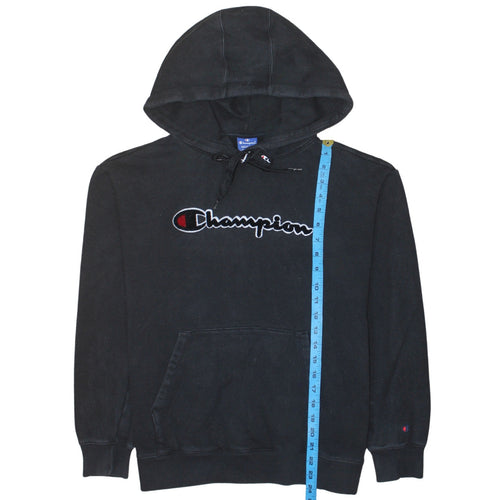 Champion Men's Black Medium Pullover Hoodie with Embroidered Logo