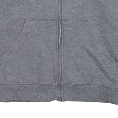 Adidas Womens Grey Full Zip Hoodie Size L 16-18 Hooded Sweatshirt