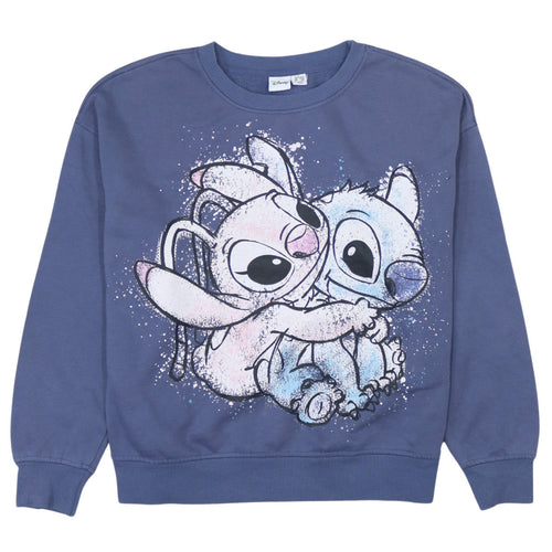 Disney Primark Women Blue Stitch & Angel Sweatshirt UK 10/12 S