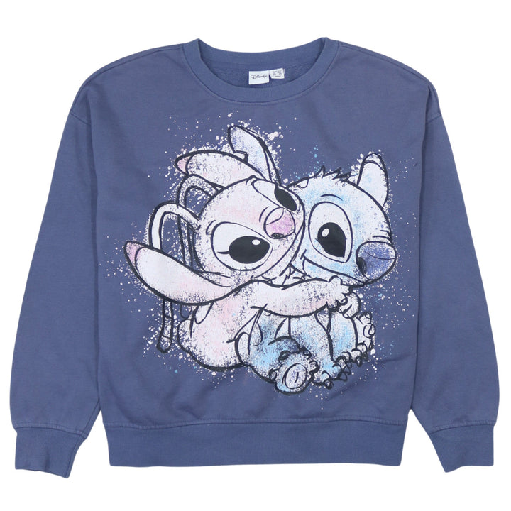 Disney Primark Women Blue Stitch & Angel Sweatshirt UK 10/12 S