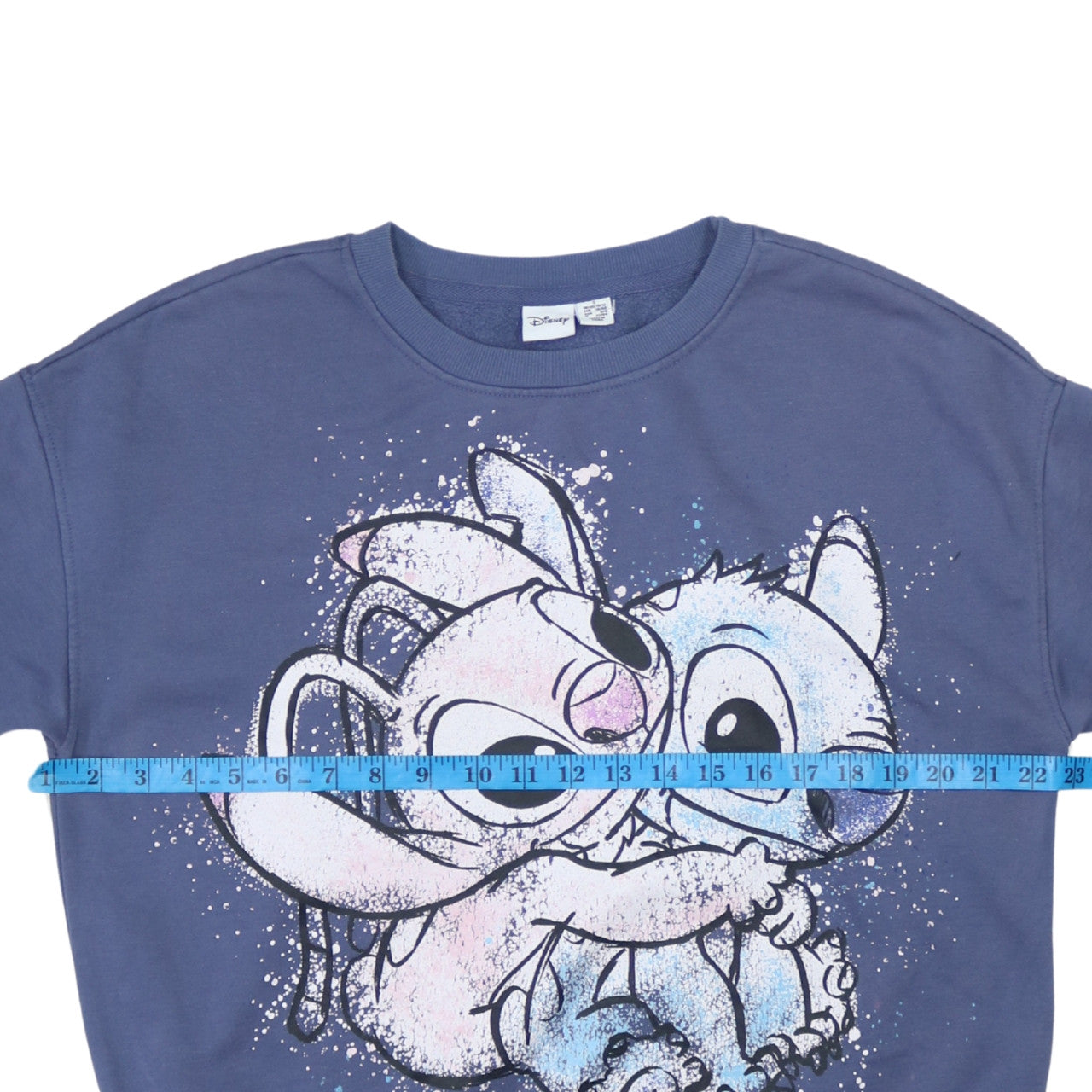 Disney Primark Women Blue Stitch & Angel Sweatshirt UK 10/12 S