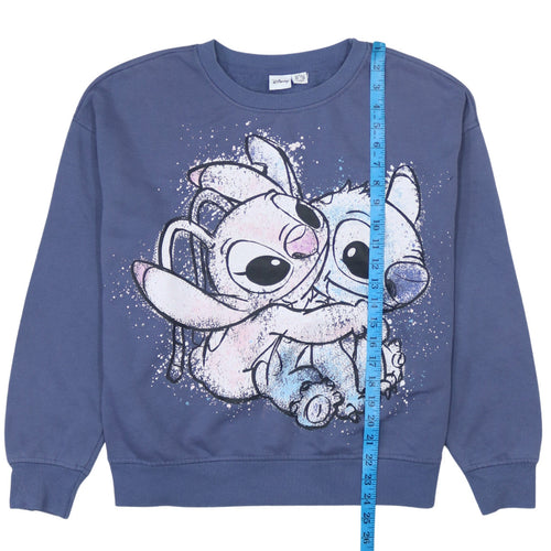 Disney Primark Women Blue Stitch & Angel Sweatshirt UK 10/12 S