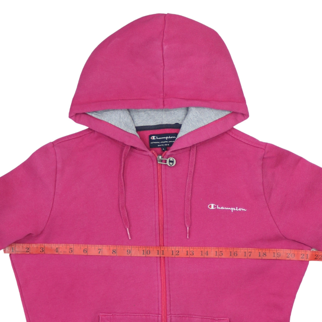 Champion Women Pink Full Zip Hoodie Cotton Blend Size L