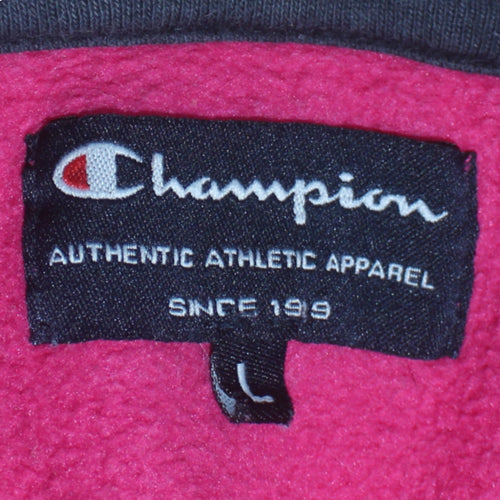 Champion Women Pink Full Zip Hoodie Cotton Blend Size L