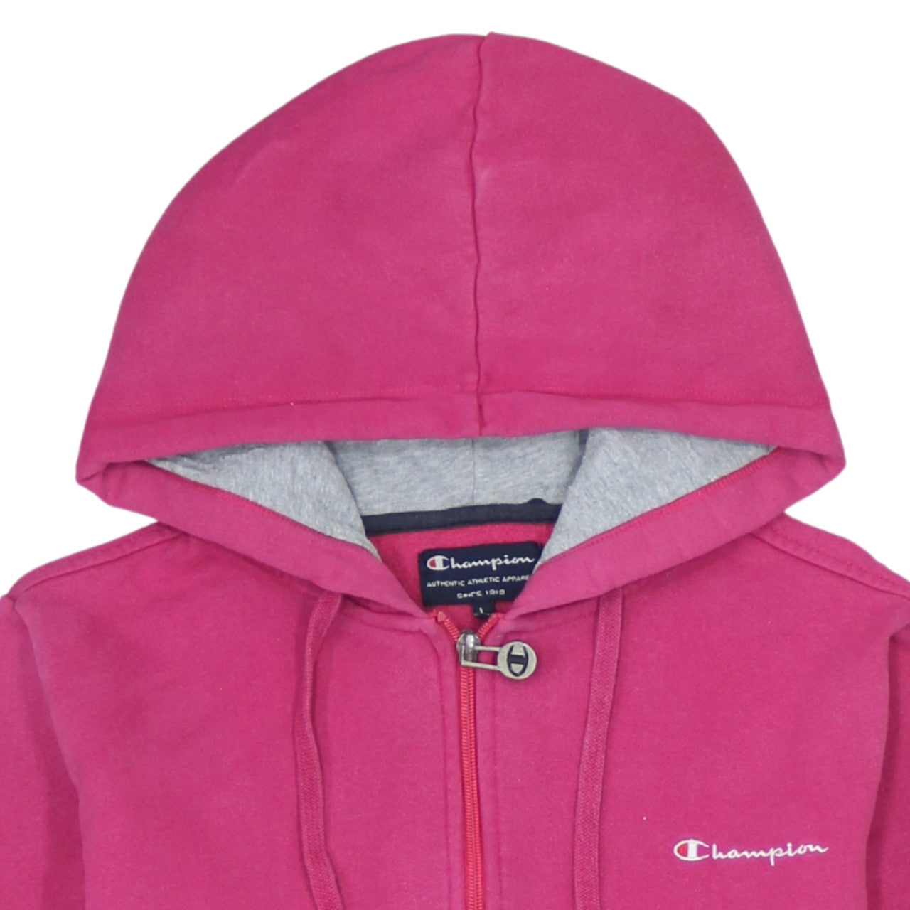 Champion Women Pink Full Zip Hoodie Cotton Blend Size L
