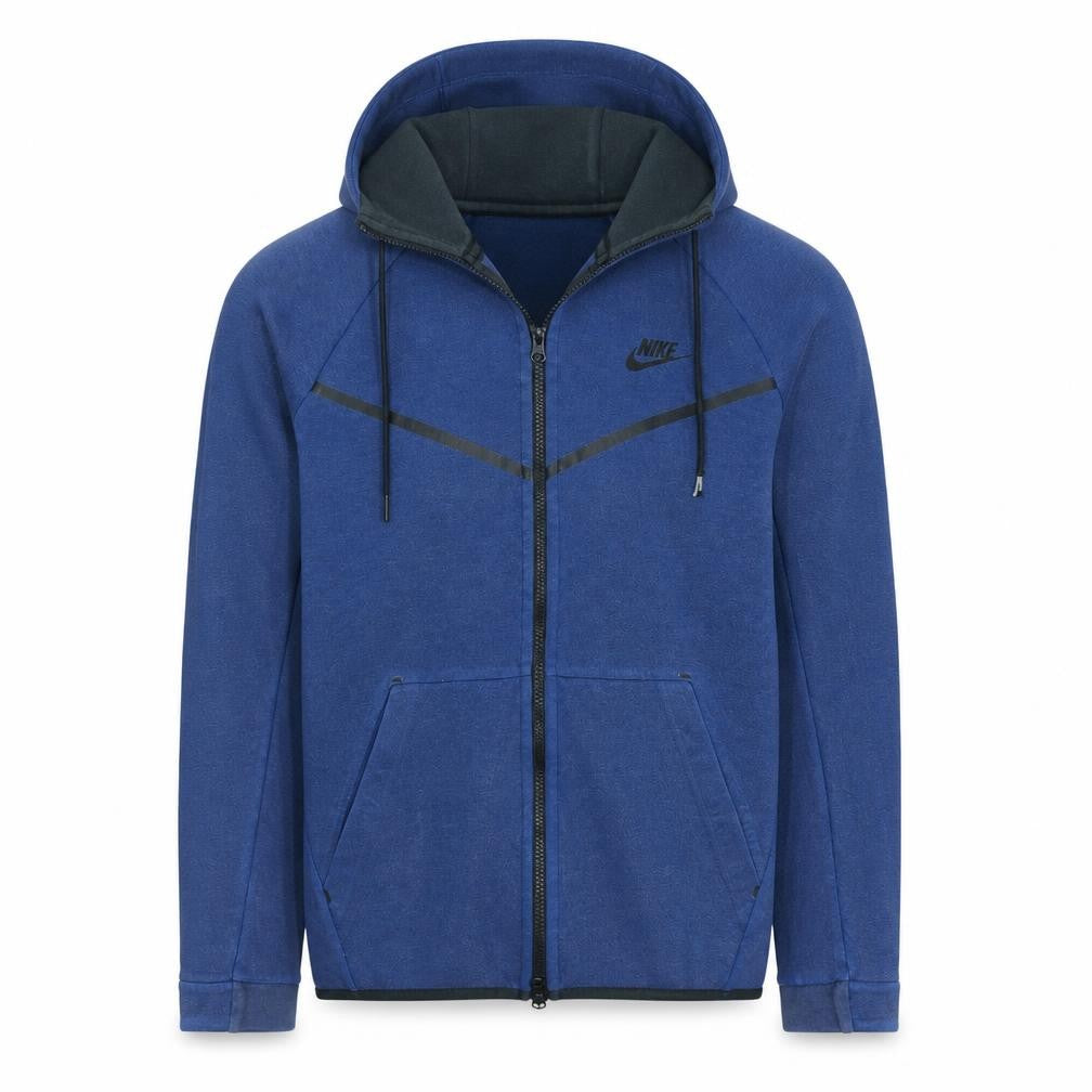 Front view of Nike Men's Blue Full Zip Hoodie, size S, Regular Fit