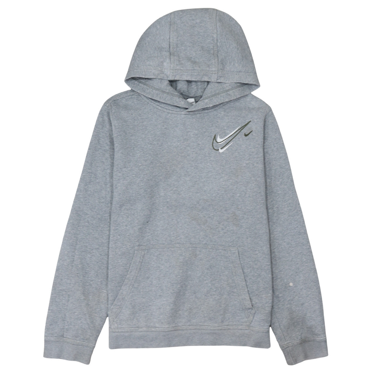 Nike Teens Grey XL Pullover Hoodie with Logo Graphic Print