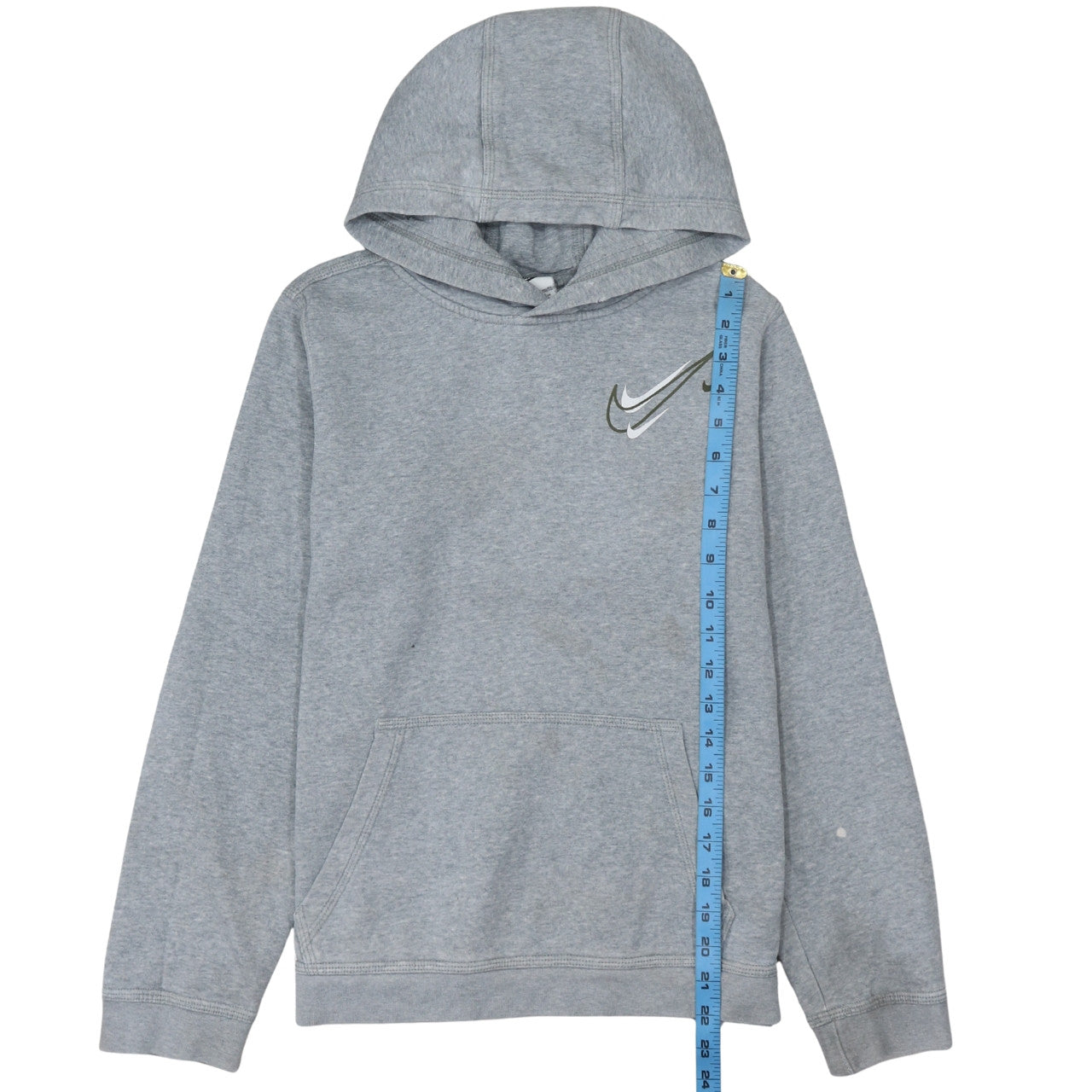 Nike Teens Grey XL Pullover Hoodie with Logo Graphic Print