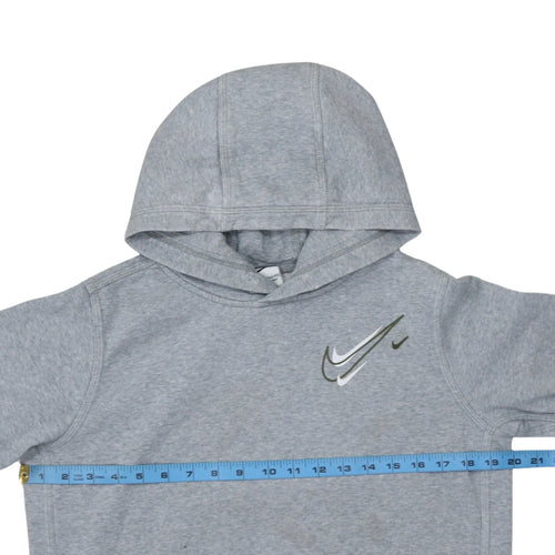 Nike Teens Grey XL Pullover Hoodie with Logo Graphic Print