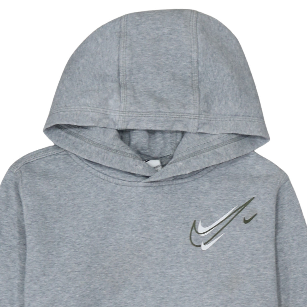 Nike Teens Grey XL Pullover Hoodie with Logo Graphic Print