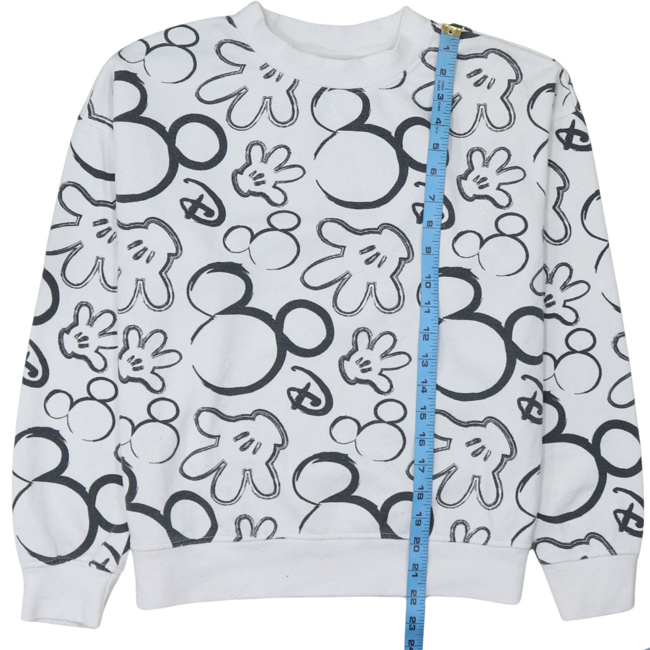 Disney Primark Care Women's White Mickey Mouse Print Sweatshirt XS