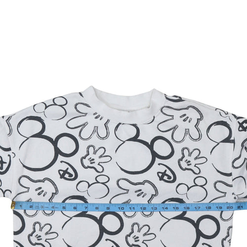Disney Primark Care Women's White Mickey Mouse Print Sweatshirt XS