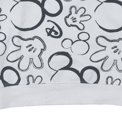 Disney Primark Care Women's White Mickey Mouse Print Sweatshirt XS