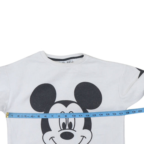 Disney Girls White Mickey Mouse Pullover Sweatshirt 12-13 Years