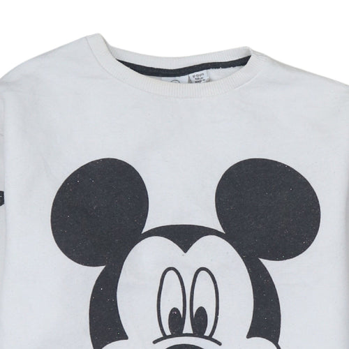 Disney Girls White Mickey Mouse Pullover Sweatshirt 12-13 Years