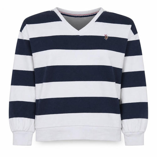 U.S. Polo Assn. Women’s Navy White Striped Pullover Sweatshirt XS