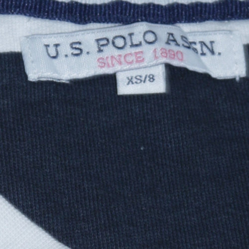 U.S. Polo Assn. Women’s Navy White Striped Pullover Sweatshirt XS