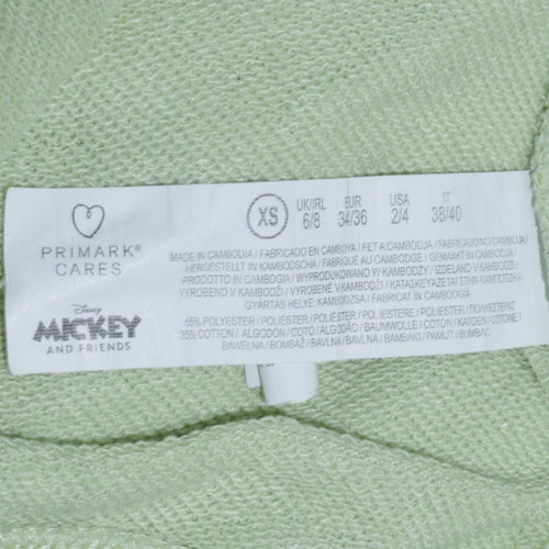 Primark Disney Mickey & Friends Green Sweatshirt XS Women's Casual