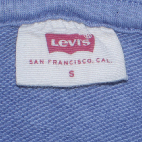 Levi's Womens Blue Pullover Hoodie Small Cotton Fleece Casual