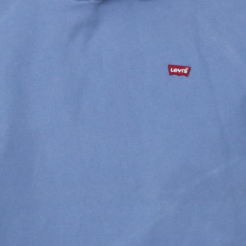 Levi's Womens Blue Pullover Hoodie Small Cotton Fleece Casual