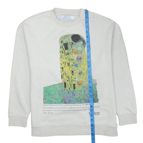 Primark Womens Beige Graphic Print Sweatshirt Size S Gustav Klimt Art
