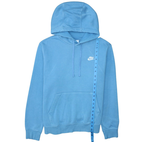 Nike Mens Blue Pullover Hoodie Small Logo Fleece Sweatshirt