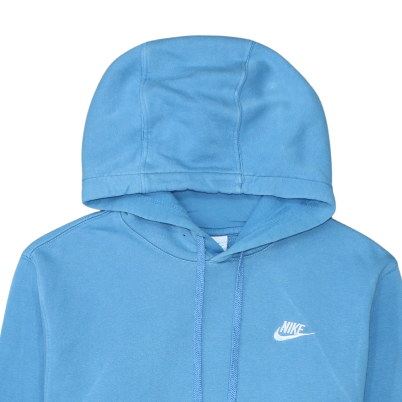 Nike Mens Blue Pullover Hoodie Small Logo Fleece Sweatshirt