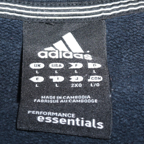 Adidas Men's Blue Pullover Hoodie Size L Sports Fleece