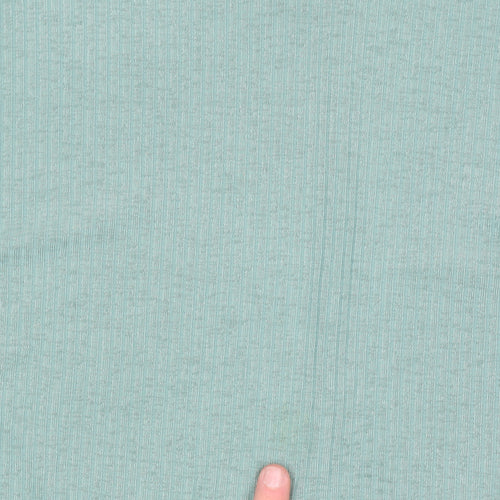 Dunnes Womens Green V-Neck Short Sleeve Basic Stretch T-Shirt Size 12