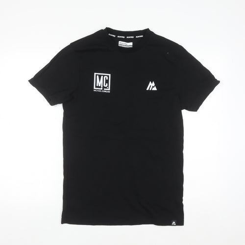 Montirex Men's Black Cotton Crew Neck Short Sleeve T-Shirt S
