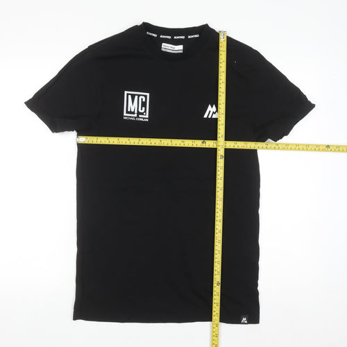 Montirex Men's Black Cotton Crew Neck Short Sleeve T-Shirt S