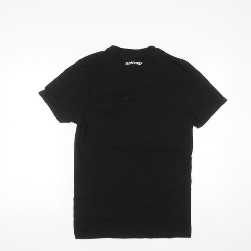 Montirex Men's Black Cotton Crew Neck Short Sleeve T-Shirt S