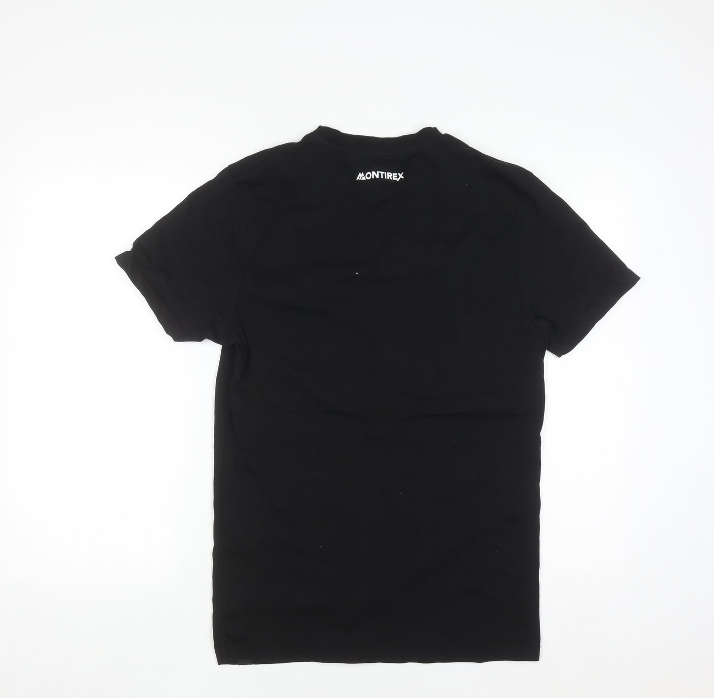 Montirex Men's Black Cotton Crew Neck Short Sleeve T-Shirt S
