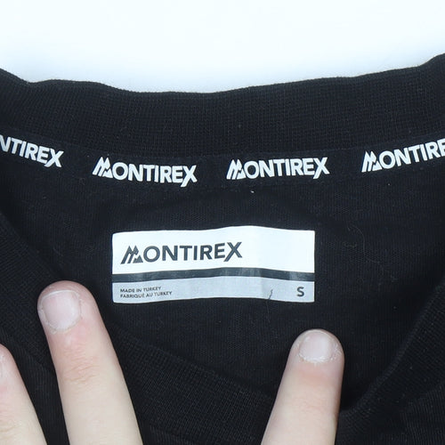 Montirex Men's Black Cotton Crew Neck Short Sleeve T-Shirt S