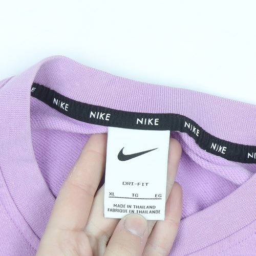 Nike Women’s Purple Crew Neck Dri-Fit Sweatshirt XL Relaxed Fit