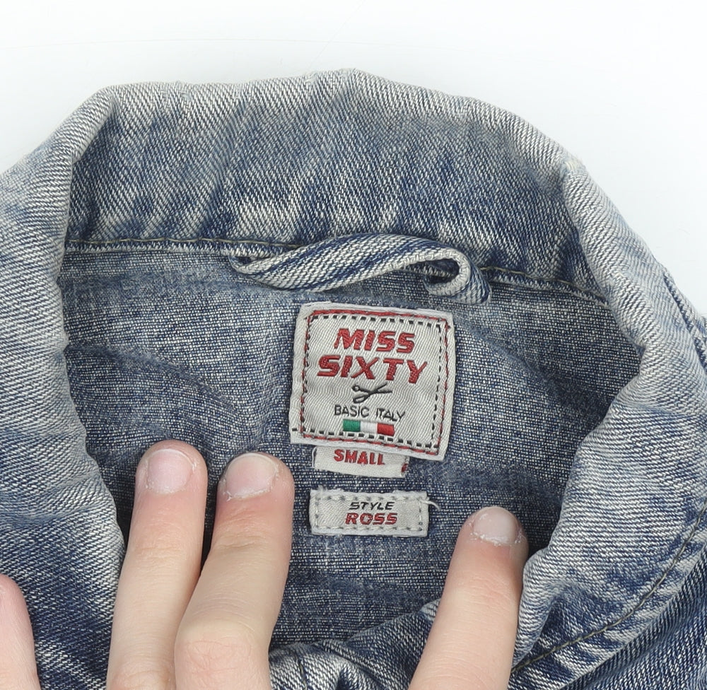 Miss Sixty Women’s Blue Denim Button Jacket Size S Casual