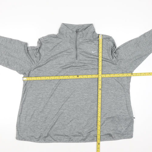 Nike Mens Grey 2XL Dri-FIT 1/4 Zip Running Sweatshirt