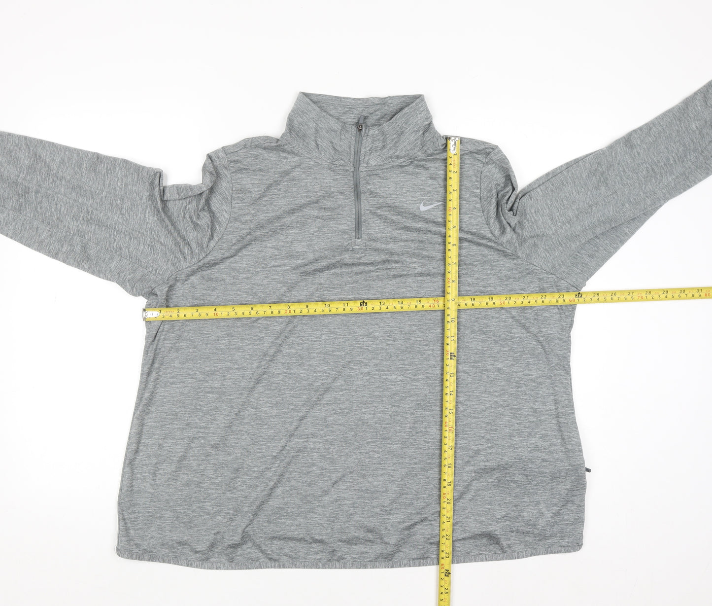 Nike Mens Grey 2XL Dri-FIT 1/4 Zip Running Sweatshirt