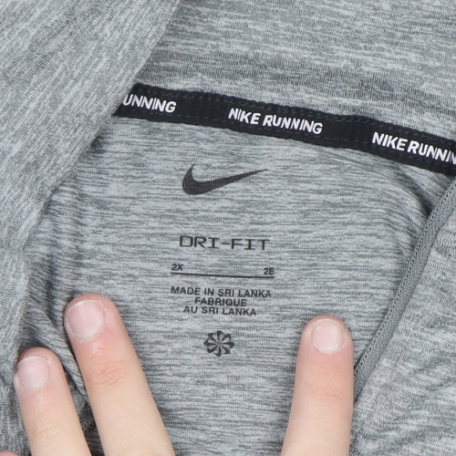 Nike Mens Grey 2XL Dri-FIT 1/4 Zip Running Sweatshirt
