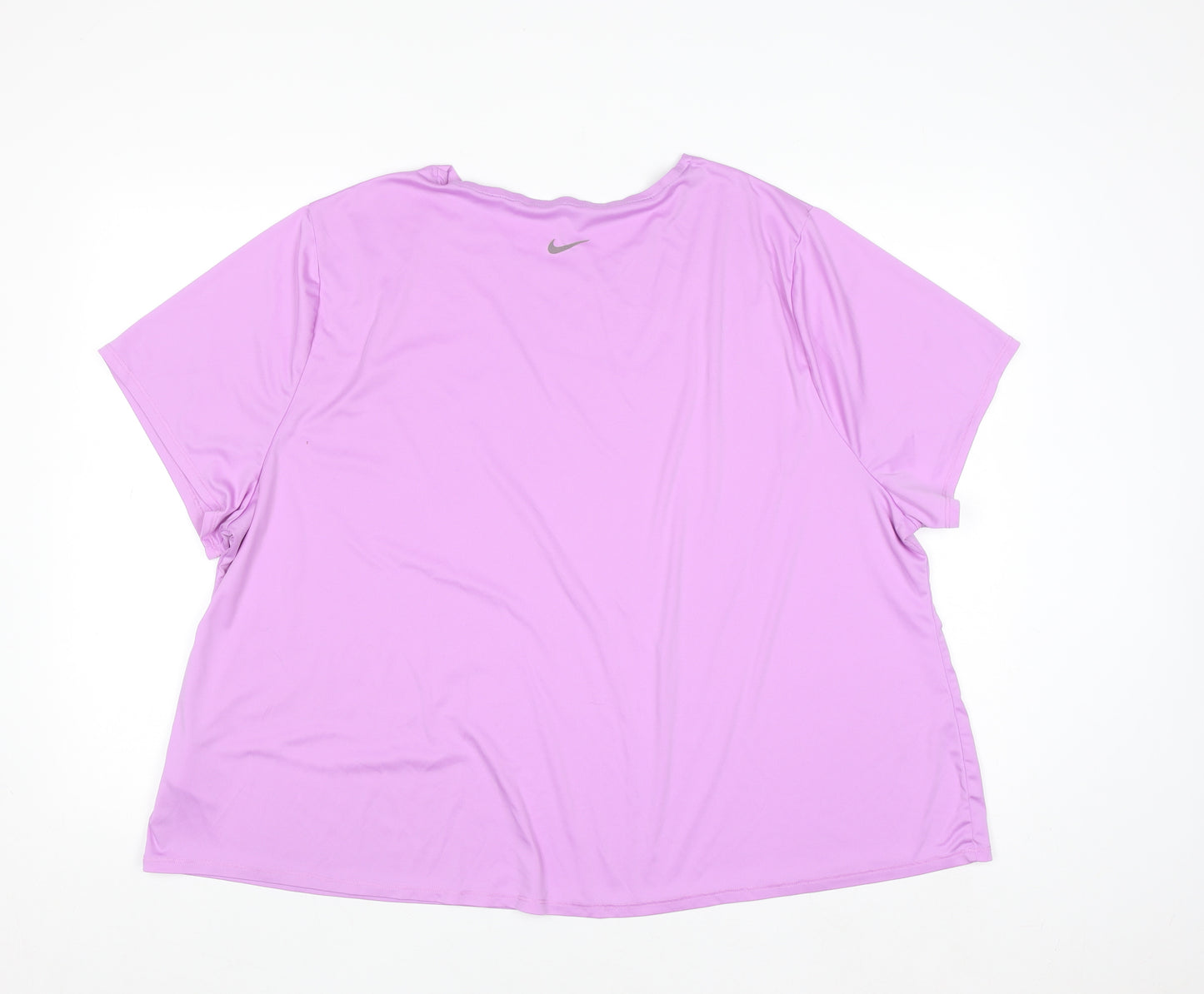 Nike Women Pink Dri-FIT Running T-Shirt 2XL Polyester Short Sleeve