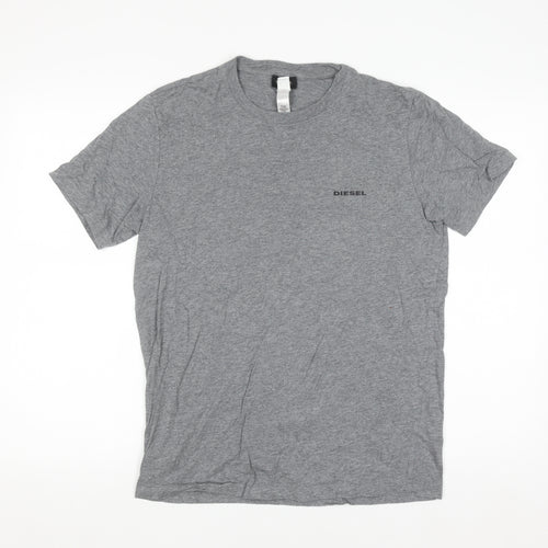 Diesel Men Grey Cotton Crew Neck Short Sleeve T-Shirt Size S