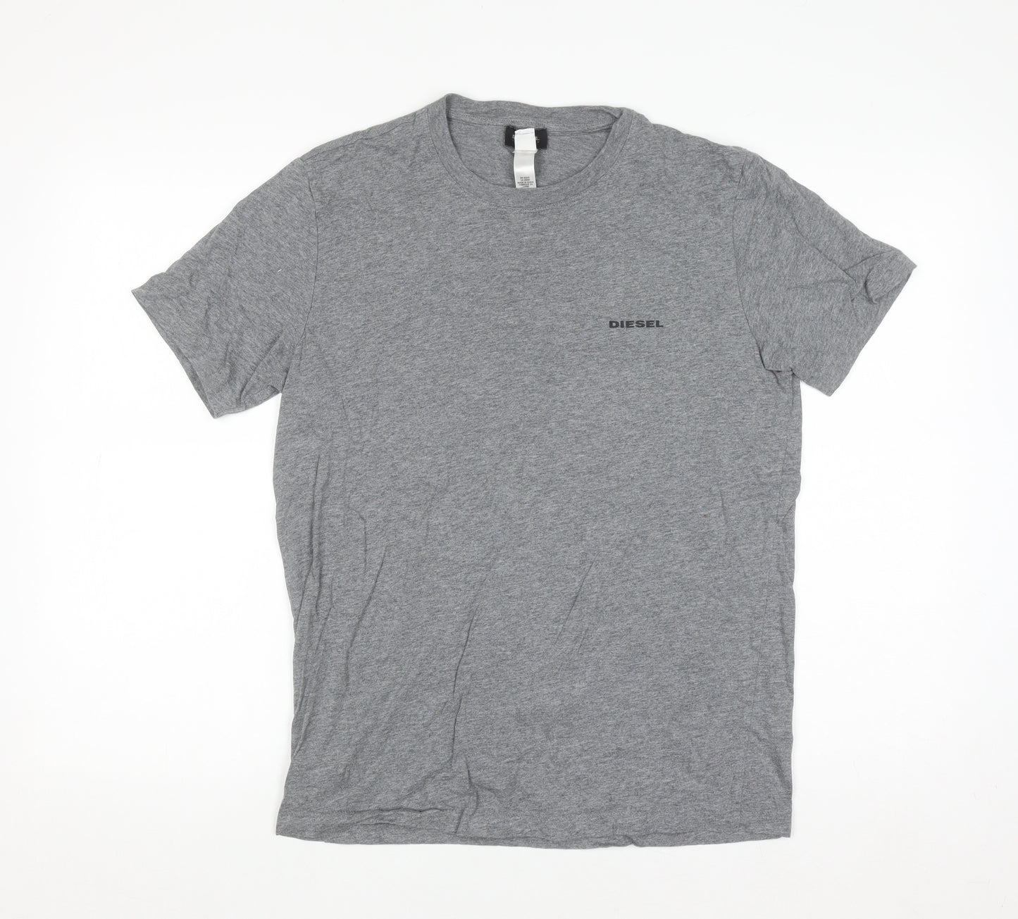 Diesel Men Grey Cotton Crew Neck Short Sleeve T-Shirt Size S