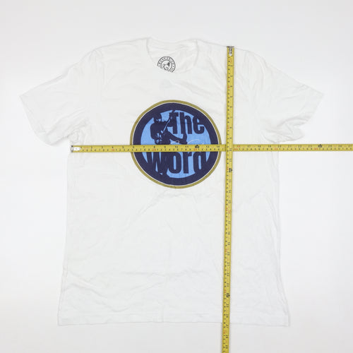 Binkie & Co The Word White Cotton Men's Graphic T-Shirt Size L
