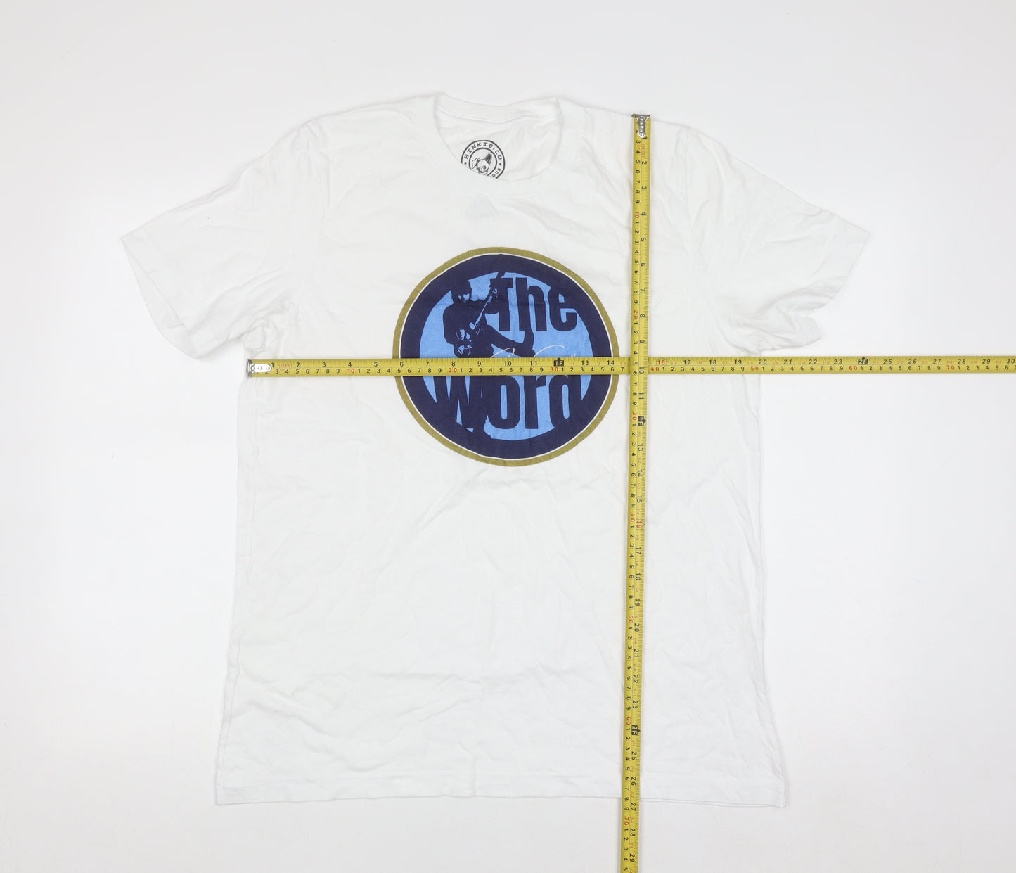 Binkie & Co The Word White Cotton Men's Graphic T-Shirt Size L