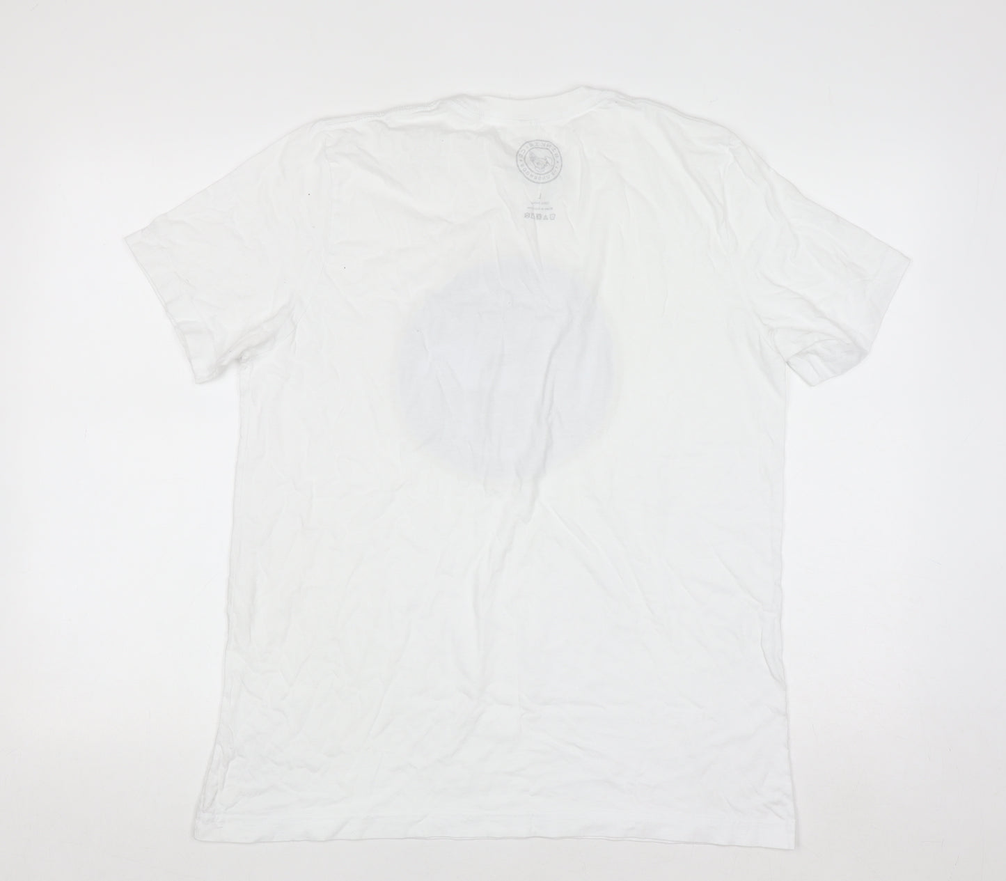 Binkie & Co The Word White Cotton Men's Graphic T-Shirt Size L